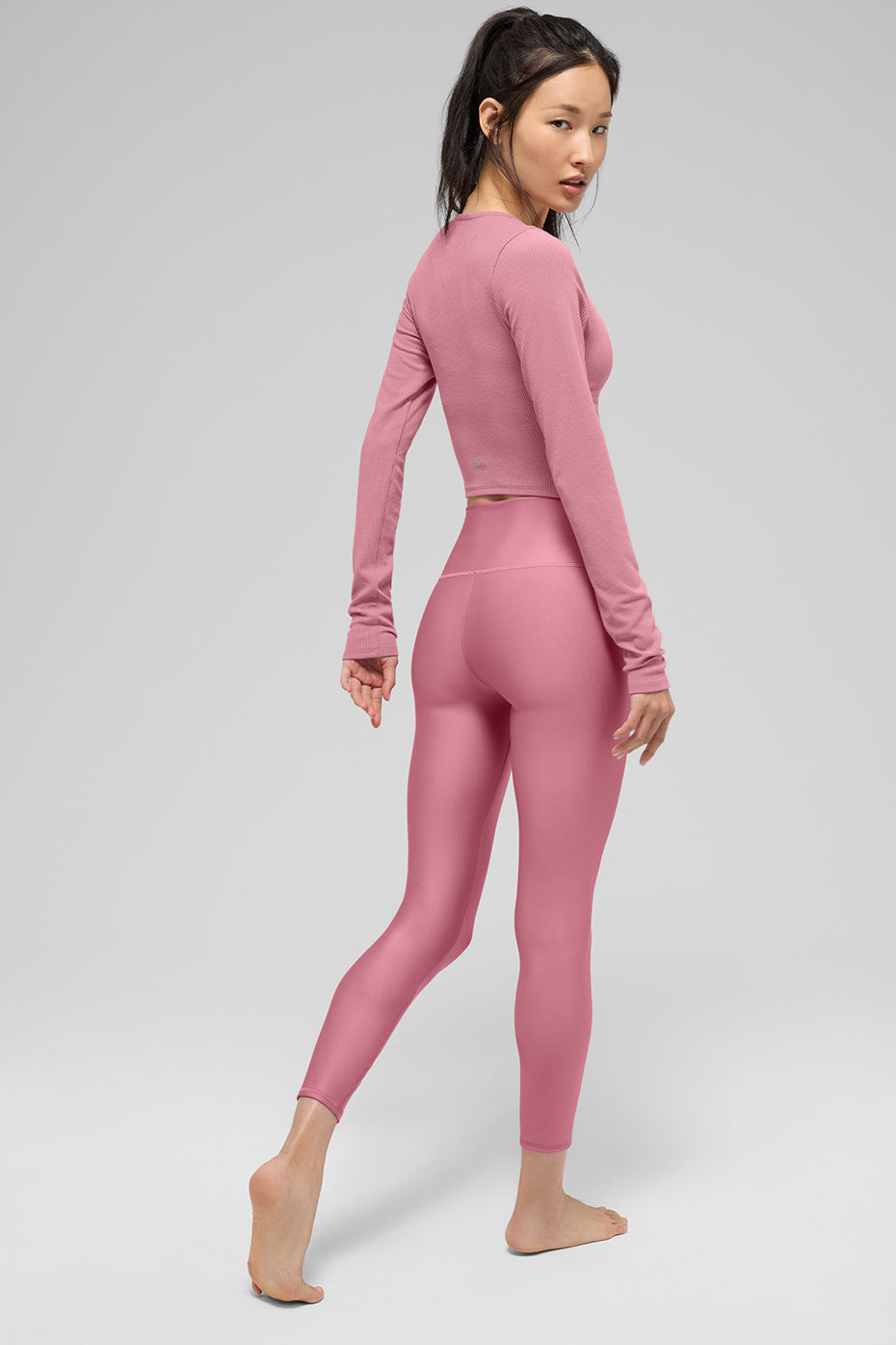 7/8 High-Waist Airlift Legging - Pink Wild Rose - Image 5