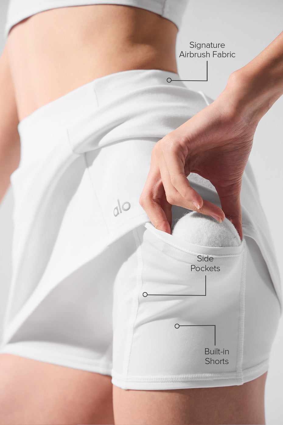 Airbrush High-Waist Good Form Tennis Skirt - White - Image 2