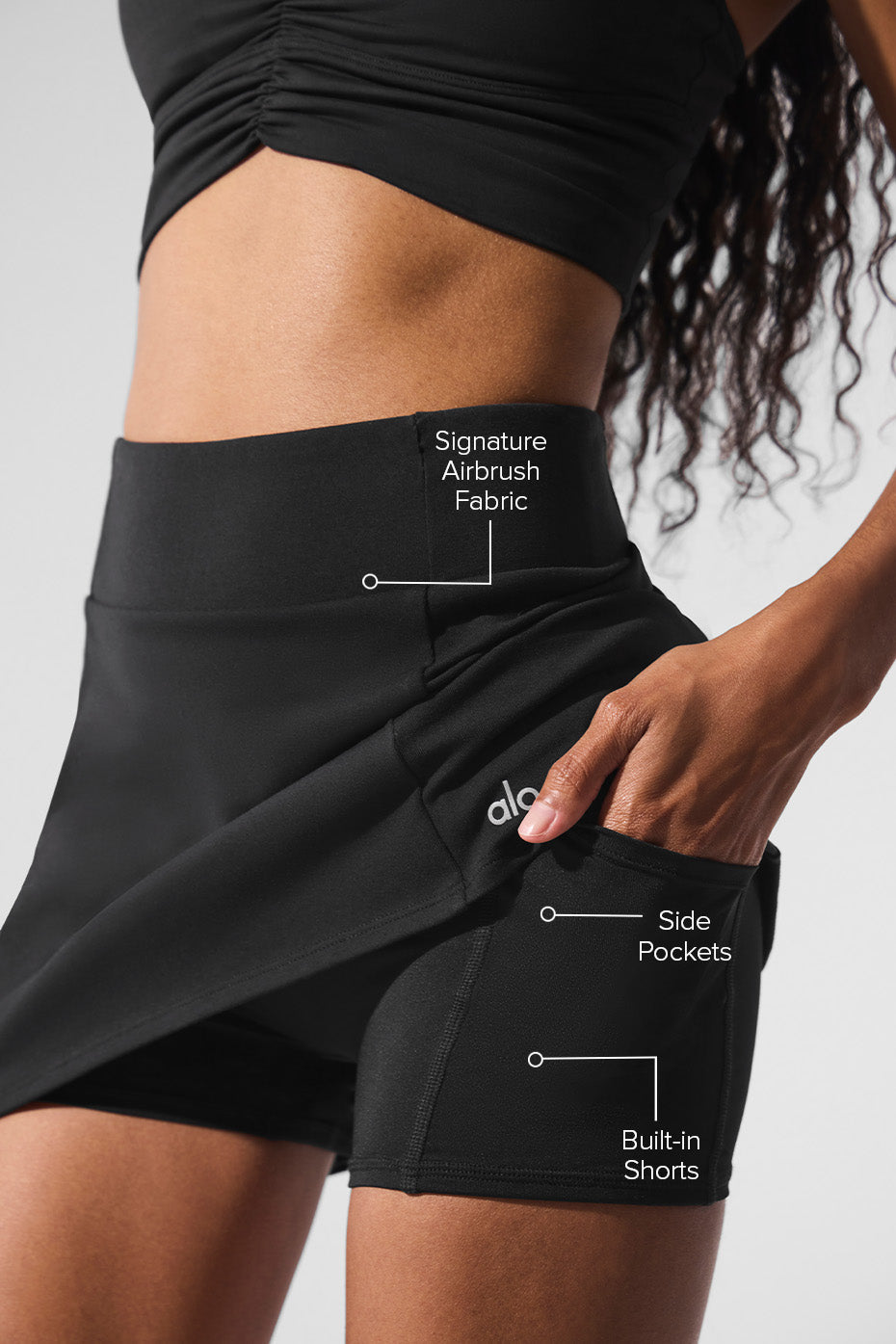 Airbrush High-Waist Good Form Tennis Skirt - Black - Image 2