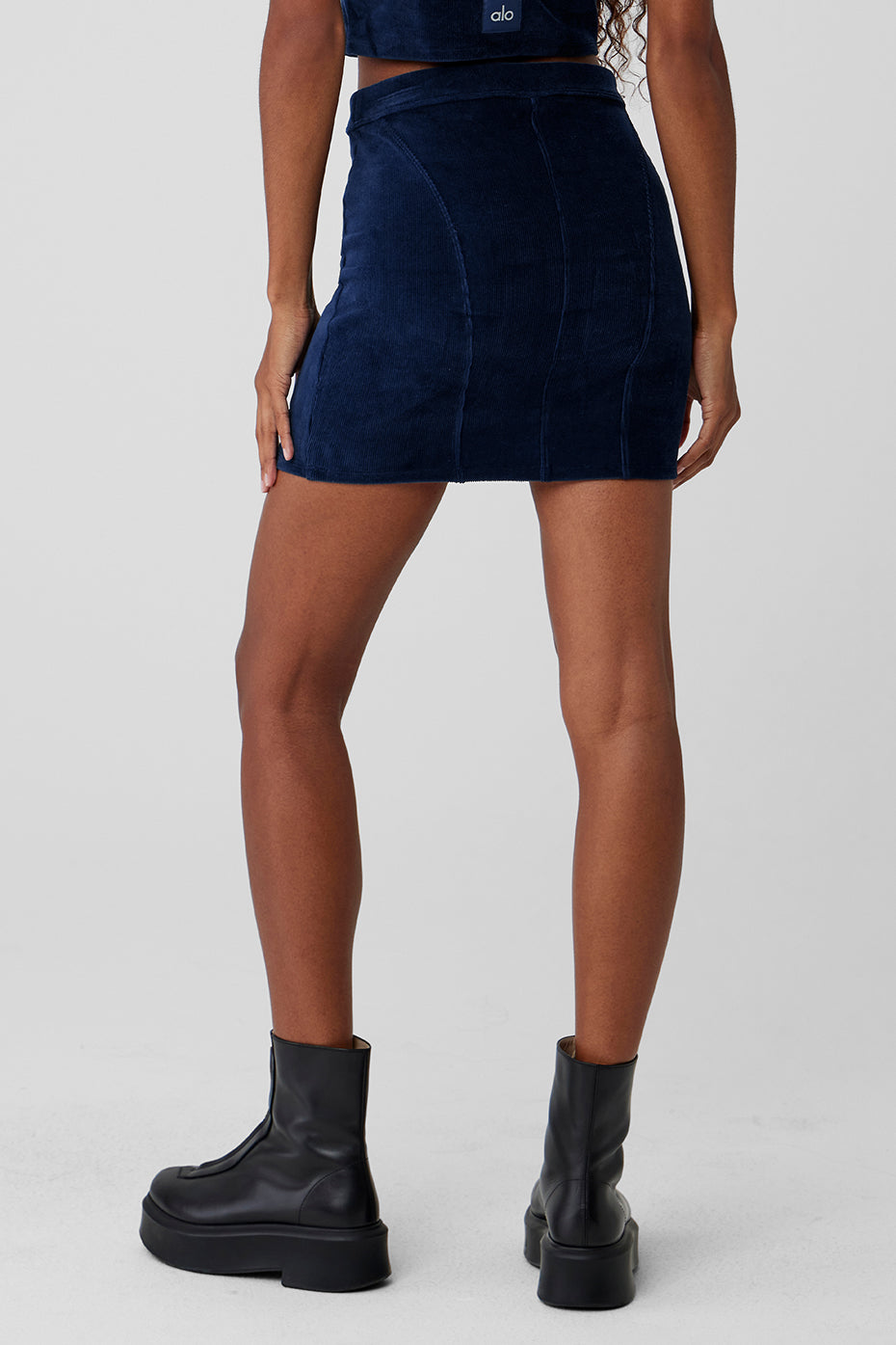 Micro Corduroy Winter Break Mini Skirt - Navy - Image 2
