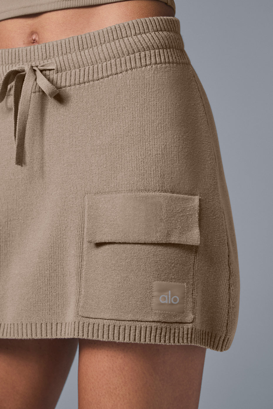 Scholar Knit Cargo Skirt - Gravel - Image 2