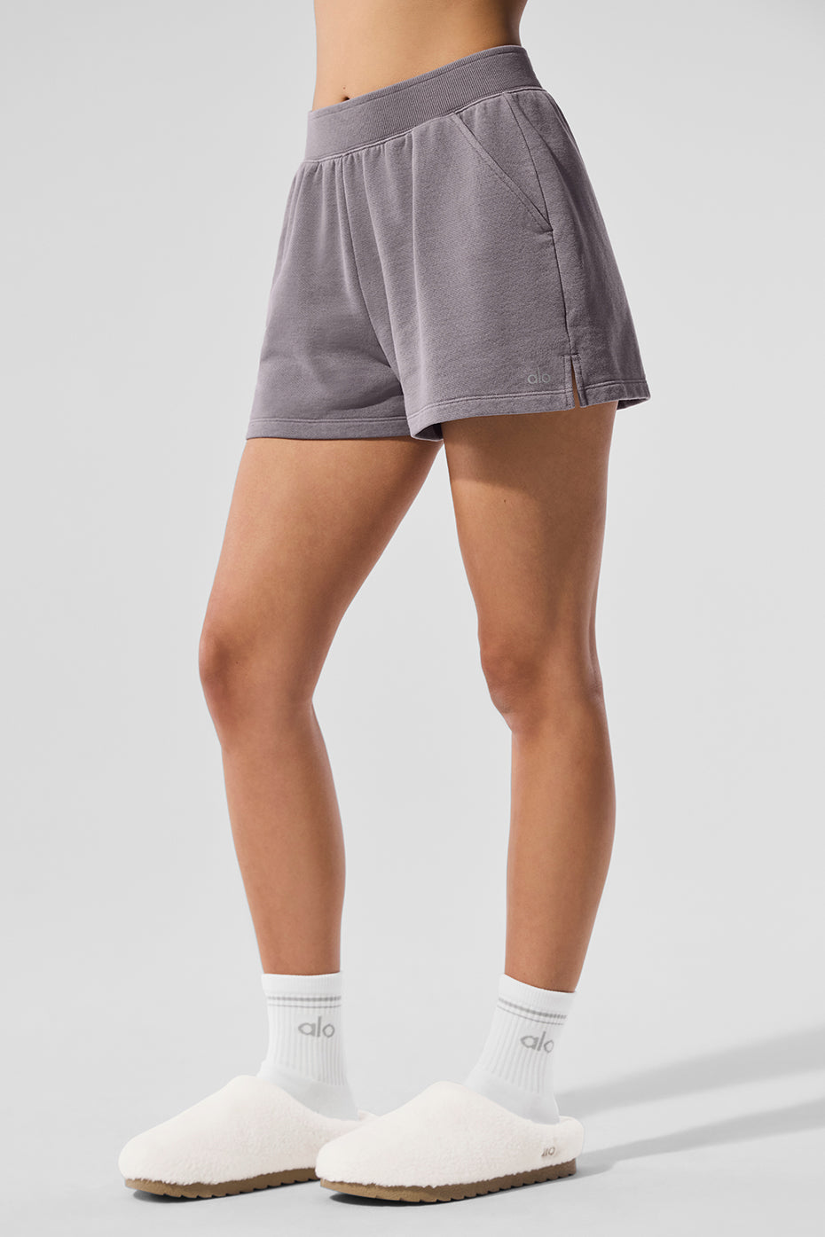 Washed Low Key Sweat Short - Cool Grey Wash - Image 4