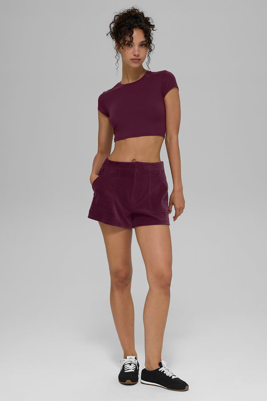 Micro Corduroy On Duty Short - Burgundy - Image 5