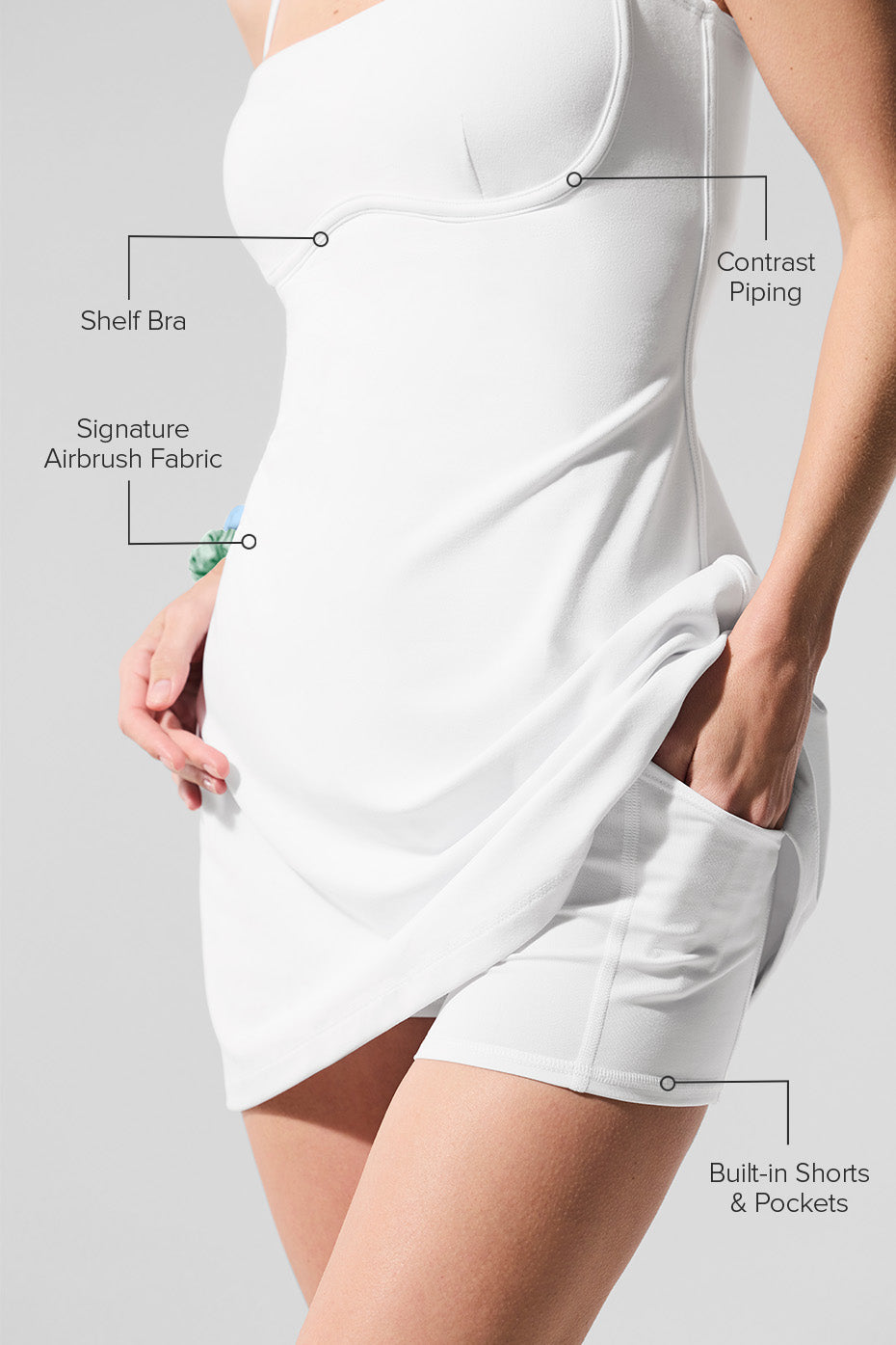 Airbrush Streamlined Dress - White/White - Image 2