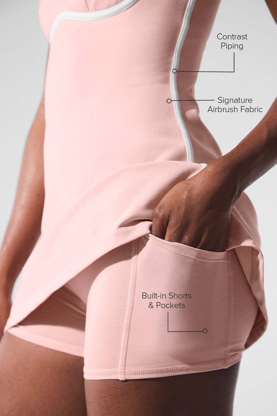 Airbrush Streamlined Dress - Pink Quartz/White - Image 2