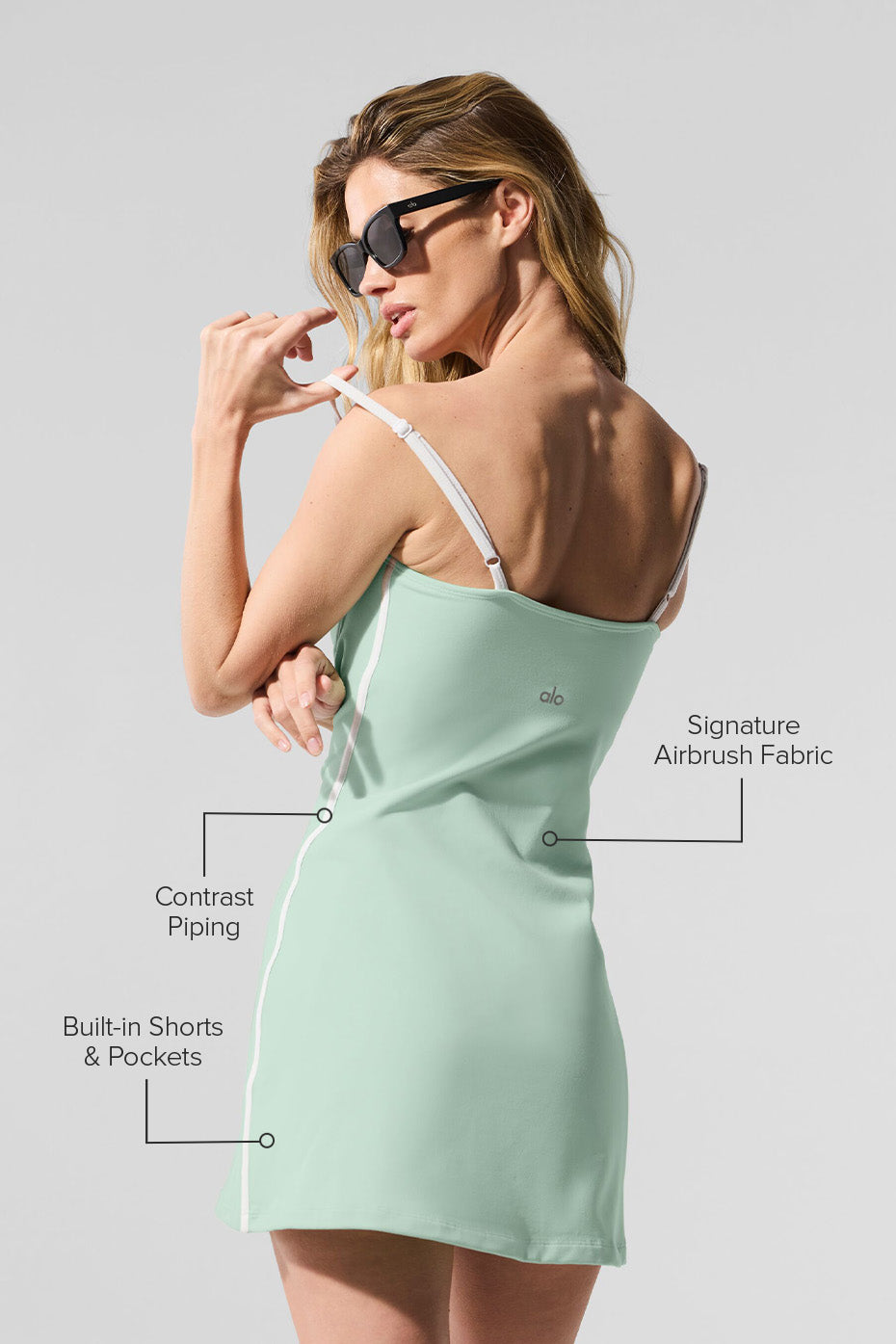 Airbrush Streamlined Dress - Spearmint/White - Image 2