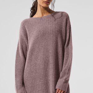 Cashmere Plush Waffle Dress - Mushroom Heather
