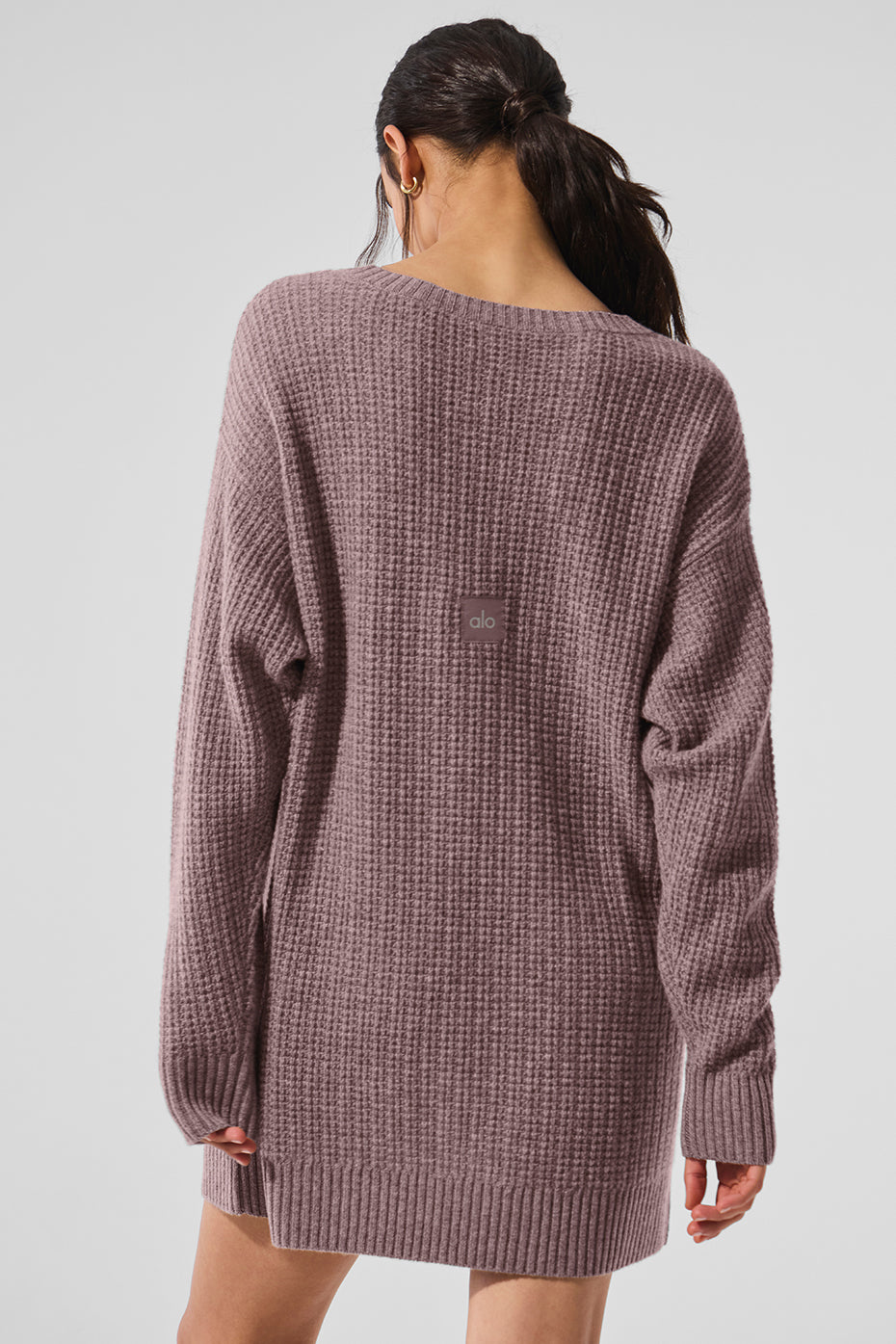 Cashmere Plush Waffle Dress - Mushroom Heather - Image 3
