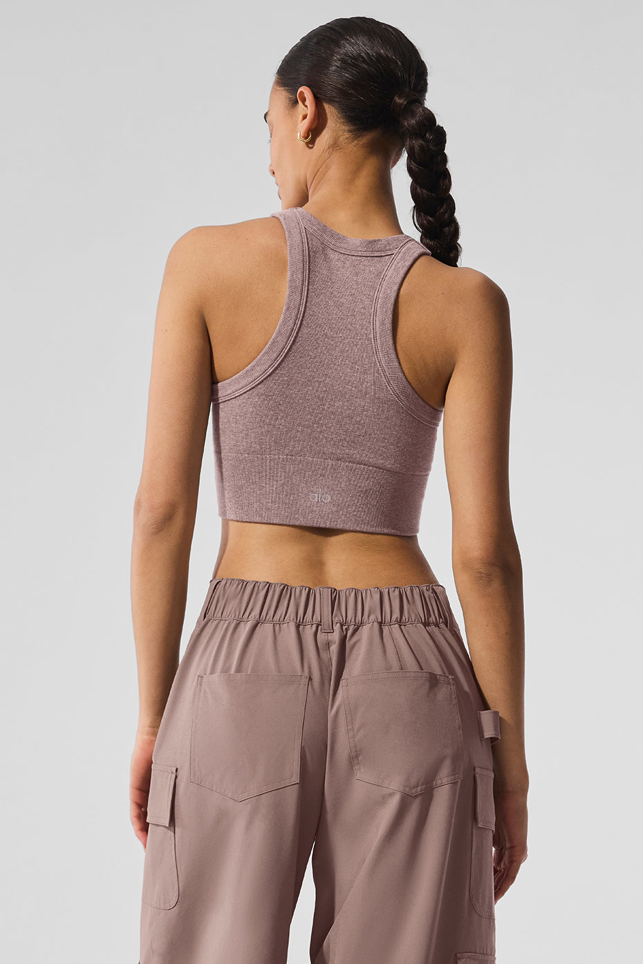 Seamless Delight High Neck Bra - Mushroom Heather - Image 3