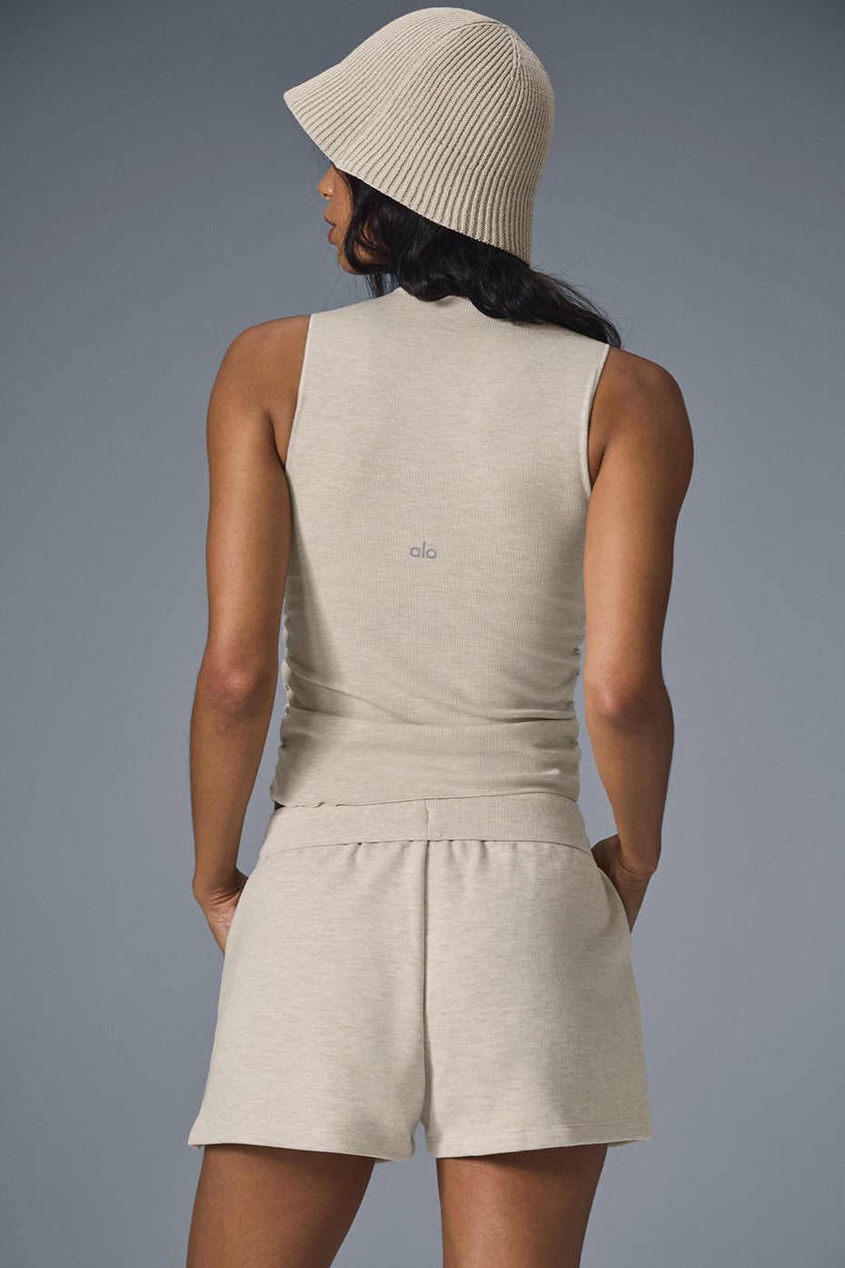 Ribbed En Pointe Tank - Oatmeal Heather - Image 4