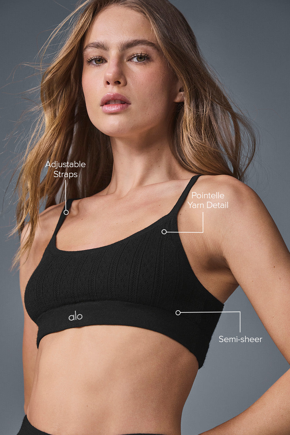 Pointelle Sweater Be Mine Bra - Black - Image 2