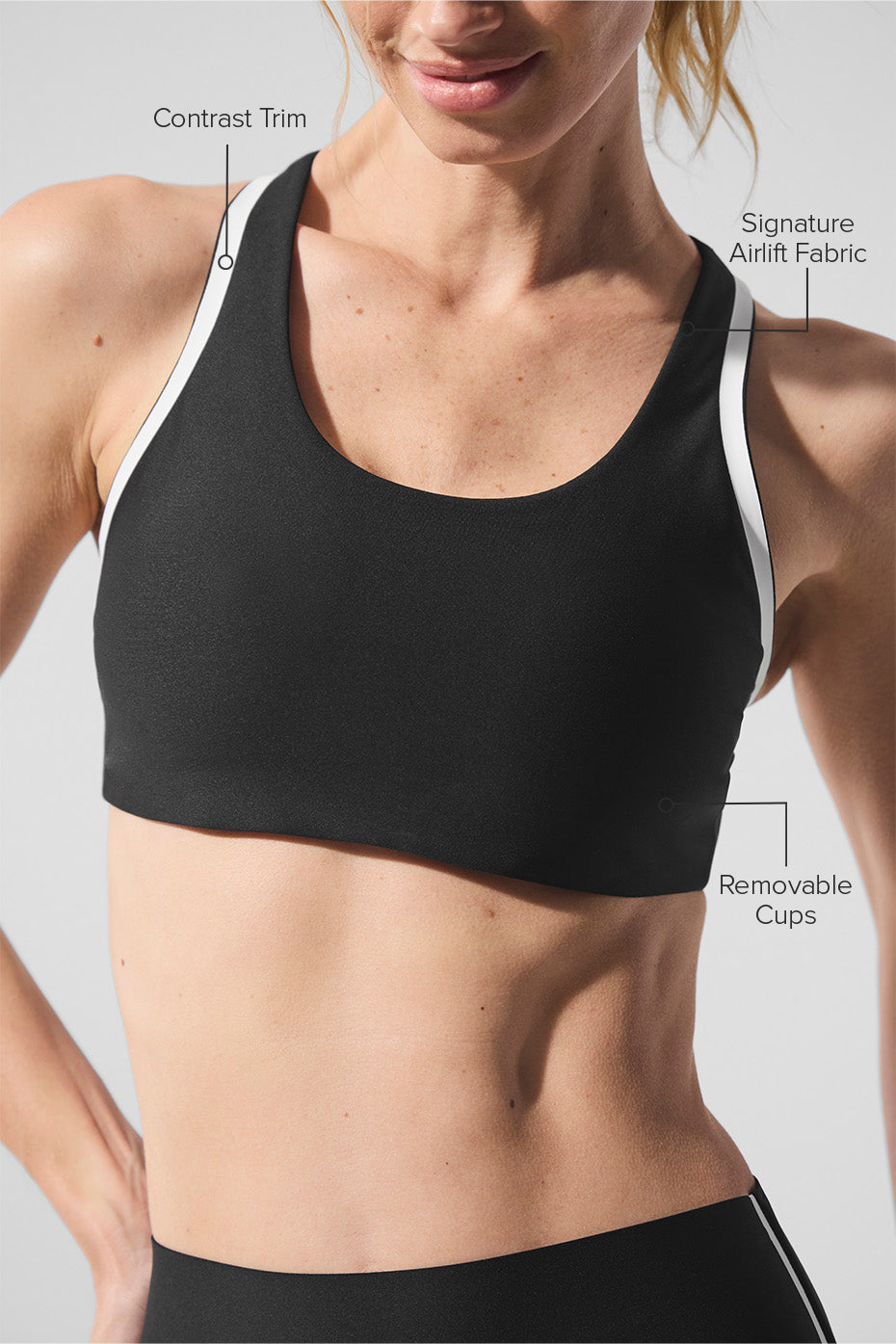 Airlift Super Sleek Contrast Bra - Black/White - Image 2