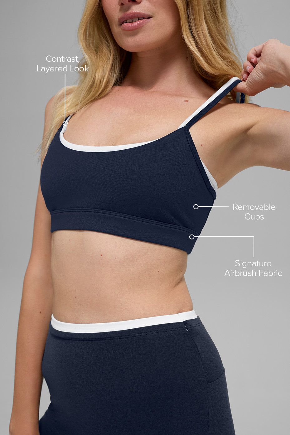 Airbrush Double Up Bra - Navy/White - Image 2