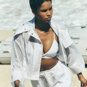 Cropped Game Time Full Zip Jacket - White