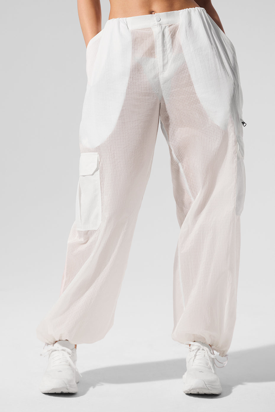 Sheer Game Time Wide Leg Jogger - White - Image 4