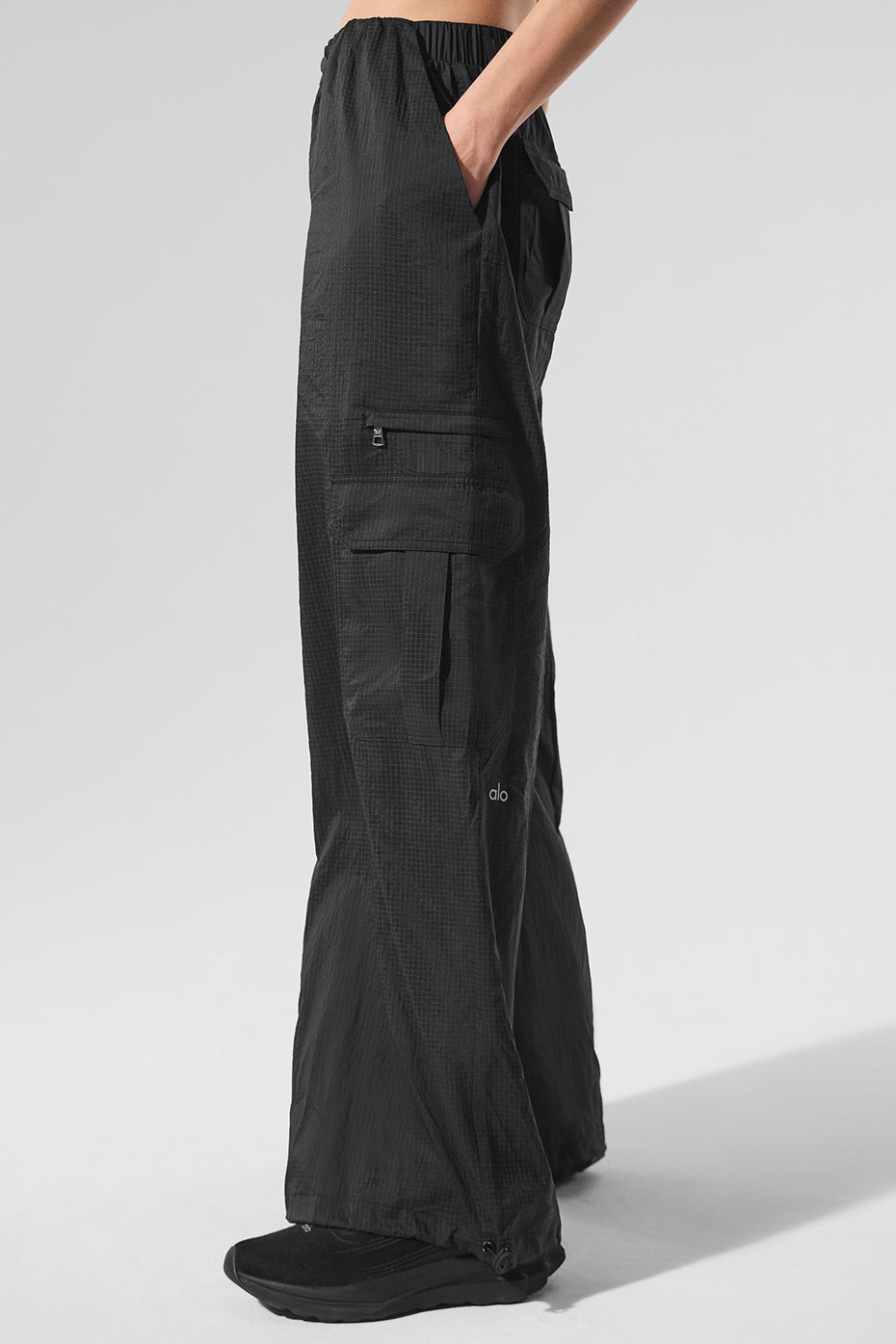 Sheer Game Time Wide Leg Jogger - Black - Image 5